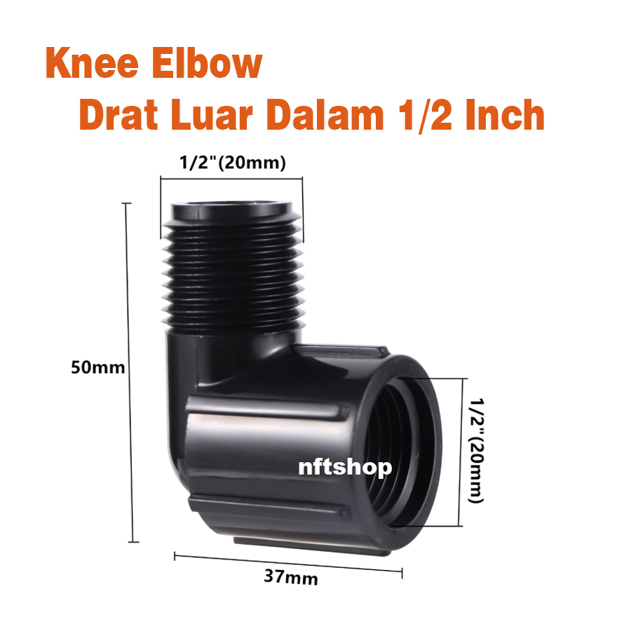 Male Female Elbow / Knee Sok Drat Luar Dalam 1/2 Inch