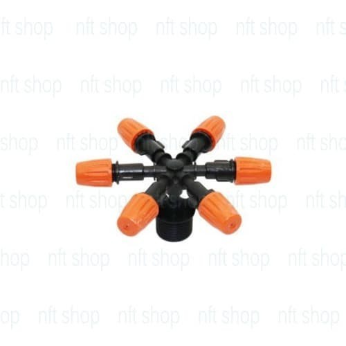 Six Way Sprinkler / Nozzle Misting Dengan Adapter 1/2 Inch